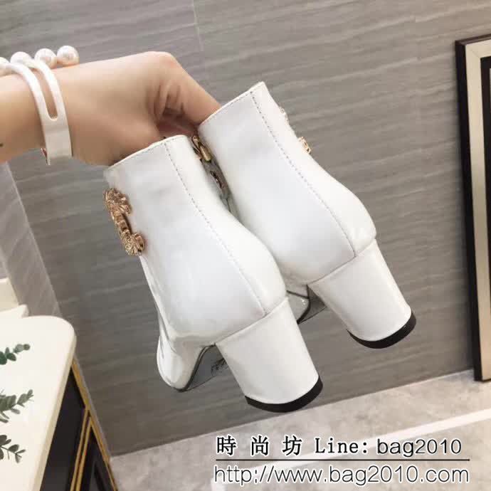 CHANEL香奈兒 代購正品 羊皮拼色中跟短靴 2018新款短筒女靴 QZS2425